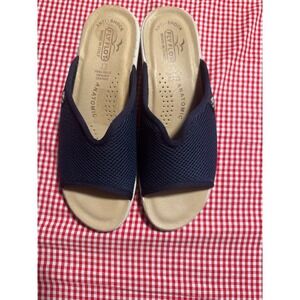 Fly Flot Women Blue Mesh Slides Sandals Comfort Anatomic Made Italy Size 39